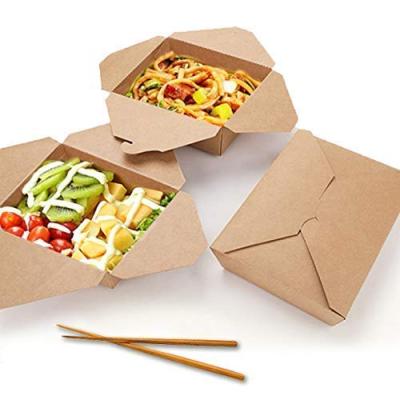 China Recyclable Eco Friendly Paper Food Take Out Disposable Containers And Recyclable Kraft Paper Food Box for sale