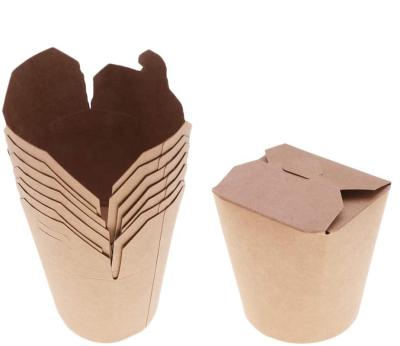 China Recyclable Kraft Paper Lunch Meal Box To Go Food Container Take Out Disposable Food Snack Buckets for sale