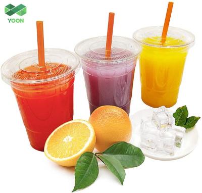 China Recyclable Clear Plastic Disposable PET Cold Drink Cups Cups For Juice Smoothie Shake for sale