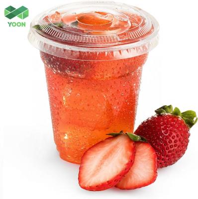 China Recyclable Clear Plastic Disposable BPA Free PET Cold Drink Cups Cups For Juice Smoothie Shake for sale