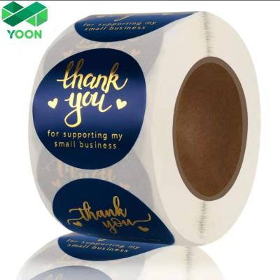 China Waterproof thank you roll stickers, 1.5 inch (38mm), thank you for supporting our small business for sale