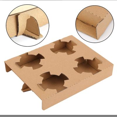 China Recyclable 2 cup kraft paper drink holder fits 6-32 ouncescups, which is perfect for all your for sale