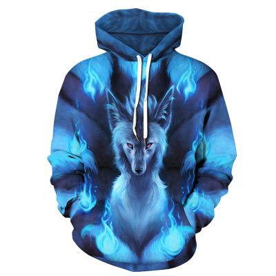 China Viking Mythology Anti-wrinkle digital blue couple hoodie long sleeve print drop street style baseball costume for sale