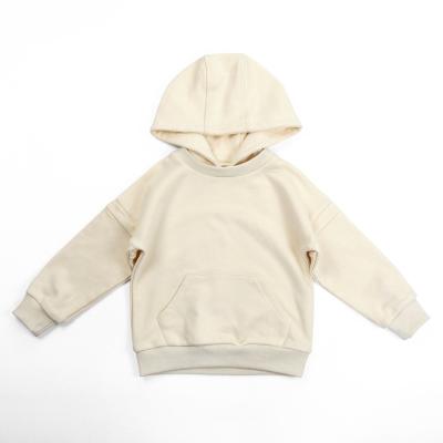 China 2021 Kids Boutique Wholesale Eco-Friendly Terry Cloth Baby Top Plain Spring Toddlers Long Hoodie French Soft Unisex Top for sale