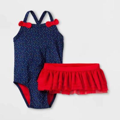 China 2021 Lovely Baby Print Dot Bikini Shorts Suit Kids Eco-Friendly Wear Boutique for sale