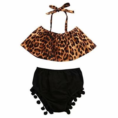 China Eco-friendly 2022 Baby Summer Leopard Print Shorts Bikini Kids Wear for sale