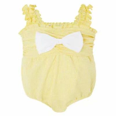 China 2021 New Design New Product Organic Baby's Summer Bikini Eco-friendly Yellow Verified Kids Wear Boutique for sale