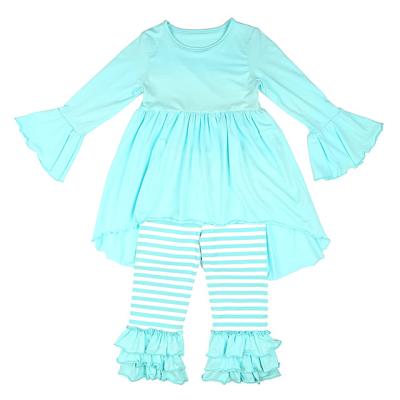 China 2021 Custom Made Autumn Pure Cotton Two Pieces Girls Long Sleeve Eco-Friendly Cotton Set Kids Wear Boutique for sale