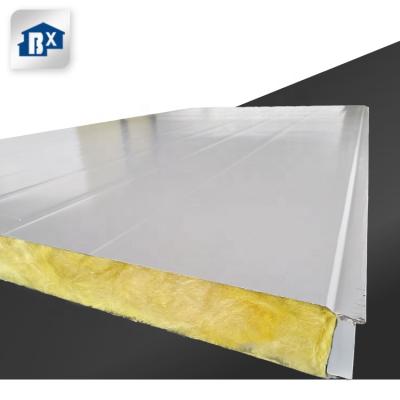 China Industrial Fireproof Metal Construction Home Insulation Steel Maiden Mineral Wool Filled Sandwich Wall Panels for sale