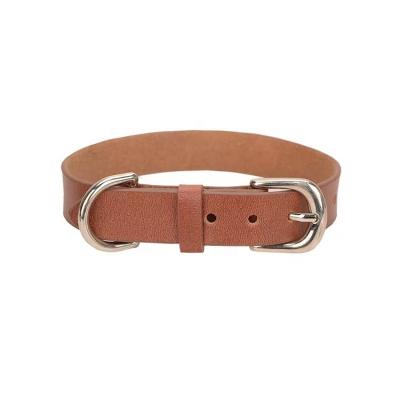 China New Custom Design Pet Cowhide Dog Collar Pet Collar High Quality Soft Leather Wholesale Custom Pet Products for sale