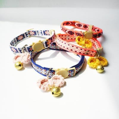 China Hot Selling Personalized Custom Design Colorful Cat Dog Collar Handmade Embroidery Pets Product for sale