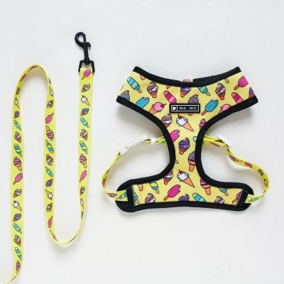 China Personalized INS Hot Sale Dog Breathable Mesh Vest Harness Leash Set Colorful Accessories Pets High Quality Pets Products for sale