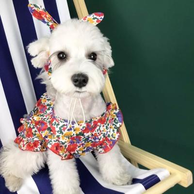 China Cute Dog Pet Clothes High Quality Flower Cute Skirt Cotton Material Dog Clothing Accessories Pet Clothing for sale