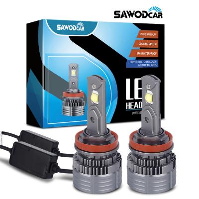 China SAWODCAR H11 Led Headlight Ultra High Power V6 75W 9800LM 12V Crees Chip Car Led Automotive Front Light LED Bulb 3 Series for sale