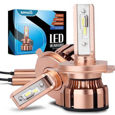 China H4 Auto and Near High Lumen Sawodcar Headlight Lighting System V3 Auto Headlight Universal Car Auto Headlight 55 Far Car Led Headlight Bulb CSP for sale