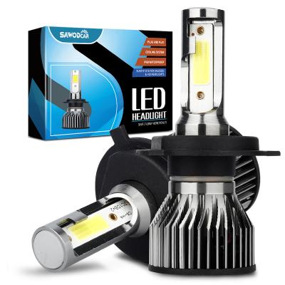 China Sawodcar V2 48W 8000lumen auto lighting system led kits car mini h4 bulbs far and near motorcycle led auto headlight universal for sale