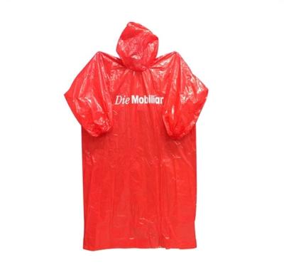 China Bachelor Rainwear Factory Hot Sale Printed Reclyable Long Sleeves Disposable Rain Poncho for sale