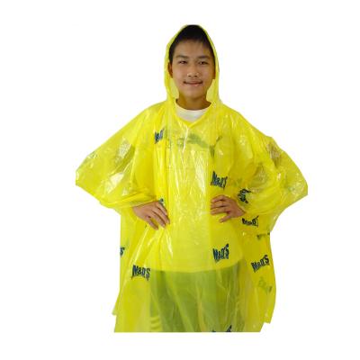 China 100% Waterproof PE Rain Disposable Adult Hooded Poncho /Soft/Convenient for sale