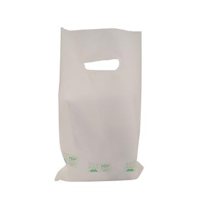 China Custom Compostable Die Cut Plastic Shopping Bags 100% Biodegradable BIODEGRADABLE for sale