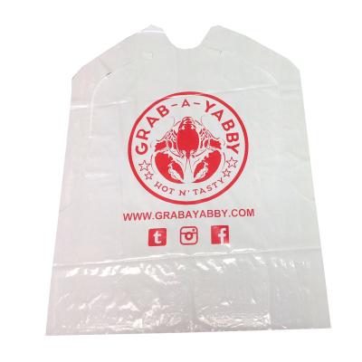 China Restaurant Crawfish Recyclable Custom Waterproof Printed Disposable Bibs for sale