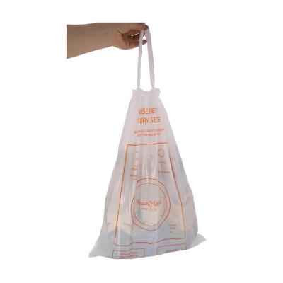 China Disposable Hotel Drawtape LDPE Laundry Bag Disposable for sale