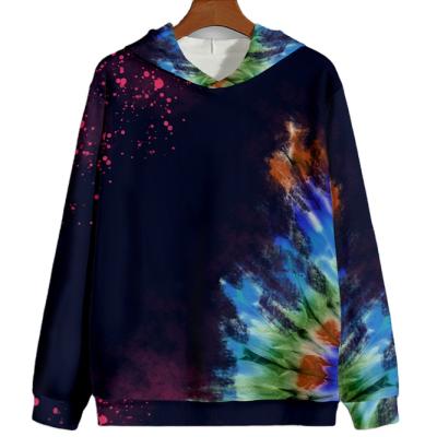 China Anti-Wrinkle Manufacturers Selling Spring Trend Tie Dye Long Gym Washed Designer Hoodie Sweatshirts Wholesale Men for sale