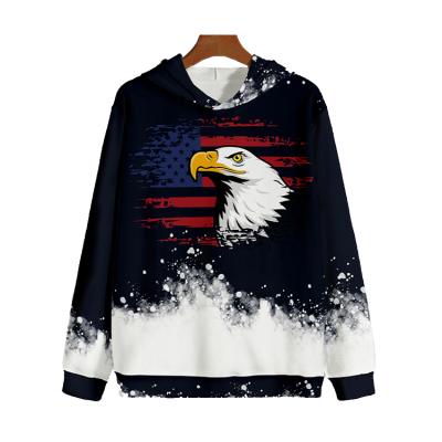 China Anti-Wrinkle Custom Design Manufacturers Tie Dyed Eagle Print Pullover Hoodies Men's Sweatshirt for sale