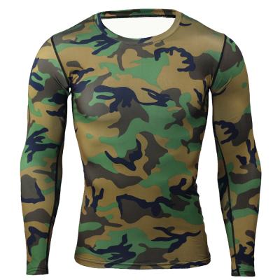 China Breathable Wholesale Running Sports Leisure Cycling Camouflage Long Sleeve T Shirts Men Flex Sports Top for sale