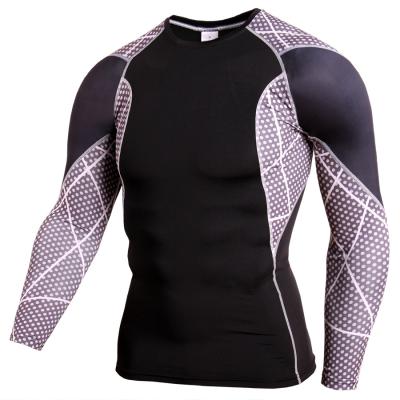 China Plus Size Breathable Fitness Running Suit Sports Top Men Long Sleeve Sports T Shirt Sports Top for sale