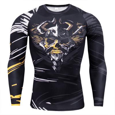 China Men's Breathable Quick-Drying Sportswear Printed Long Sleeve T-Shirt Long Sleeve Sports Full Sleeve Men's Top for sale