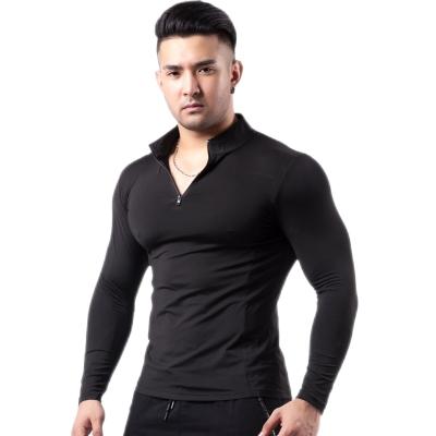 China Breathable Merchant Discount Price Fashion Exercise Mens Long Sleeve Workout Tops Sports Shirts Top for sale