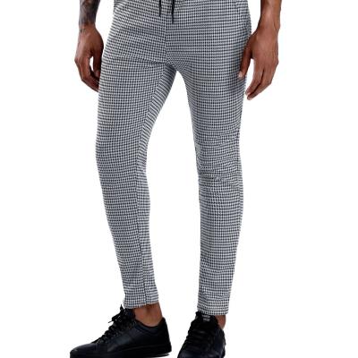 China Breathable Fashion Straight-leg Plaid Pants Casual Elastic Loose Sports Pants Men High Tops Sport Wear Pants for sale