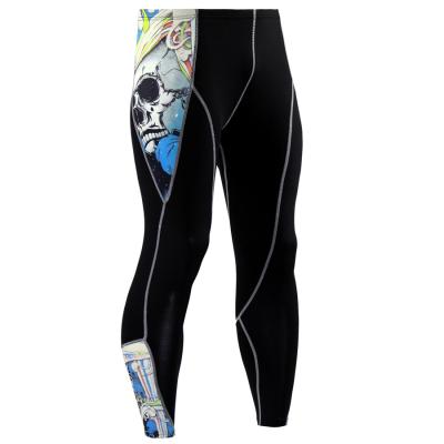 China Breathable New Skull Pattern Absorb Heat Sport Fitness Running Long Printed Men Jogger Sweatpants Slim Fit Track Pants for sale