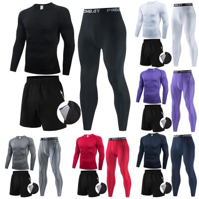 China Breathable Men's Quick-Dry Running Basketball Tights Casual Fitness Clothes Set Sportswear Fitness Suit for sale