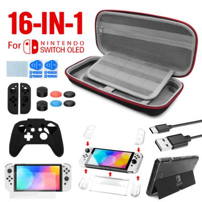 China Nylon Portable Hard Carry Bag For Nintendo Switch OLED Console Transparent Crystal Shell For oled Switch for sale