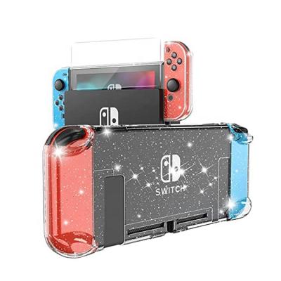 China PC Crystal Glitter Case For Nintendo Switch PC Clear Shiny Glitter Cover For Switch Console for sale