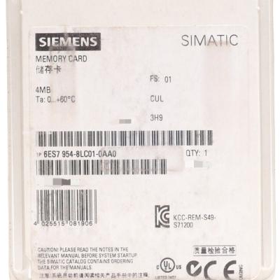 China SIEMENS 6ES7954-8LC01-0AA0 SIMATIC S7-1200 MEMORY CARDS FOR S7-1X 00 CPU/SINAMICS, 3, 3V FLASH, 4 MBYTE for sale