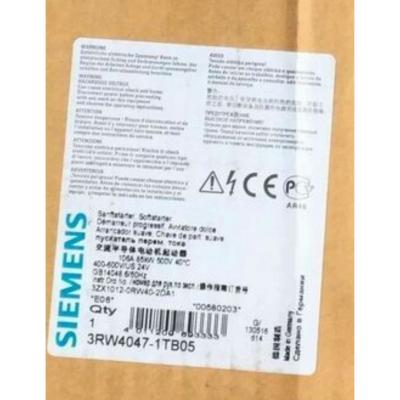 中国 SIEMENS 3RW4047-1TB05 SIRIUS SOFT STARTER S3 106 A, 75 KW/500 V, 40 °C 400-600 V AC, 24 V AC/DC SCREW TERMINALS 販売のため