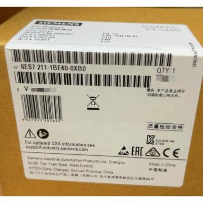 Cina SIEMENS 6ES7 211-1BE40-0XB0 SIMATIC S7-1200, CPU 1211C, CPU COMPACT, AC/DC/RELAY, I/O a bordo: 6 DI 24 V DC; 4 DO RELAY 2 A; 2 AI 0-10 V DC, alimentazione: AC 85-264 V AC AT 47-63 HZ, PROGRAMMA/DATI in vendita