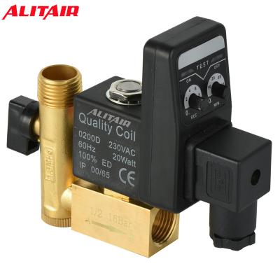 China Factory Electronic Timer Automatic Drain Valve AC 220V 230V For Air Compressor Tank Air Receiver Tank for sale