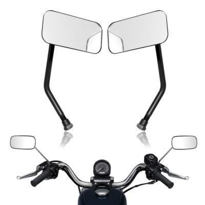 China Iron& Universal Cafe Racer 10MM Retro Mirro Motorcycle Rectangle Mirrors For Harley Honda Yamaha Suzuki Cruiser Bobber for sale