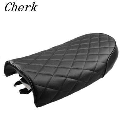 China New Motorcycle Synthetic Black Leather+PP plastic+Foam+Iron Brat Seat Cafe Racer Saddle Flat Scramble Seat Vintage Retro For GN CB350 CB400 CB500 CB750 SR400 XJ XS KZ for sale