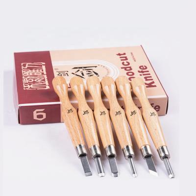 China Beautiful Hot Selling Tool Kit Beech Wood Handle Chisel Non-variable Amazon Wood Carving for sale