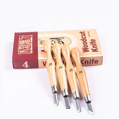 China 4pcs Carving Knives Wood Carving Chisel Sets Professional Handwork Carving Tools for sale