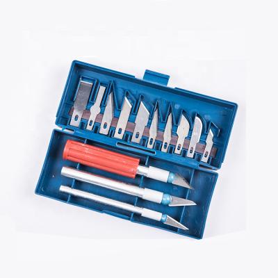 China Quick-change 13pcs Aluminum Precision Knives Craft Hobby Knife Set Multi Function Knife With Tools for sale