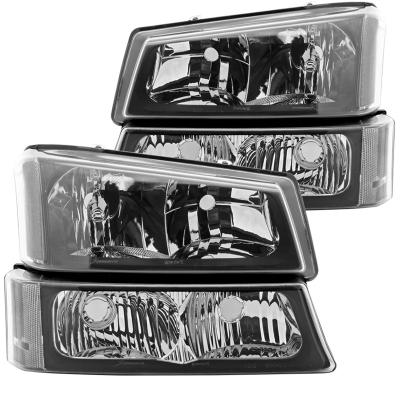 China Front Lamp For-2003-2007-Chevy-Silverado-Headlight-Black-Clear-Bumper-Lights-Lamps fit for Chevy Silverado 1500 2500HD 3500HD for sale