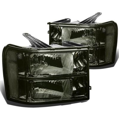 China AUTO LAMP For 2007-2014 GMC Sierra 1500 2500HD Headlight Smoked Housing Clear Corner Fit For 2007-2013 GMC Sierra 1500 2500HD 3500HD for sale