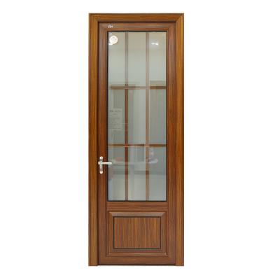 China 1.4mm 1.6mm Thickness Tempered Glass Modern Aluminum Door Casement Flat Doors for sale