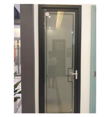 China Modern Single Black Double Curtains Tempered Glass Interior Aluminum Doors for sale