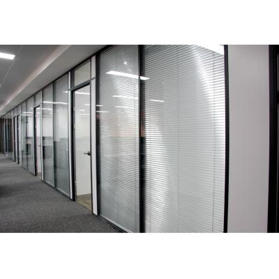 China Modern Cheap Used Movable Aluminum Office Furniture Full Height Glass Wall Partition With Blinds for sale